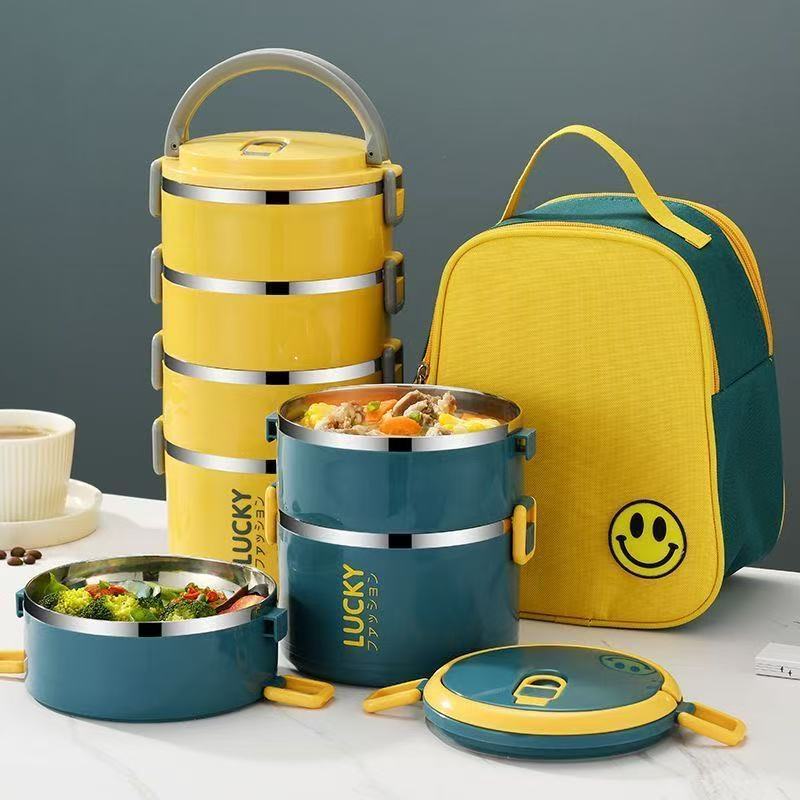 [Novo produto] Lancheira isolada multicamadas Lancheira japonesa Talheres para estudantes Tigela Dormitório Pote de maca