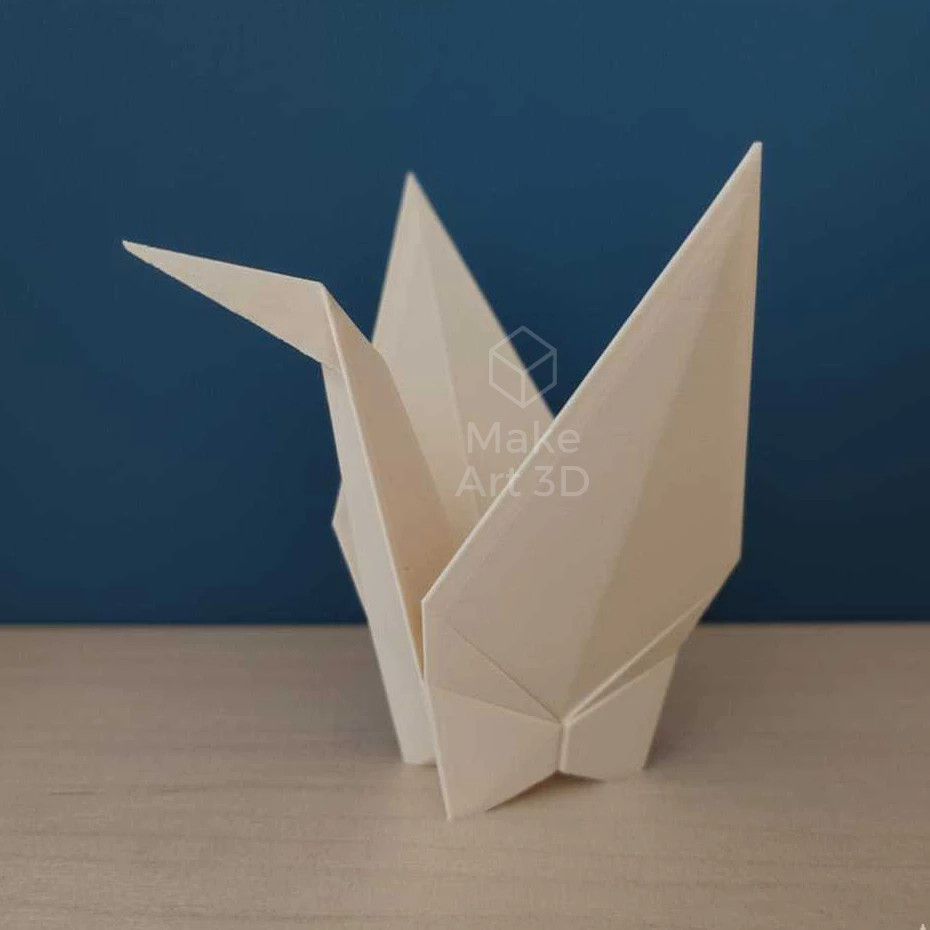 Pássaro Tsuru Origami Decorativo Japonês, Dobradura Feito em Impressora 3D