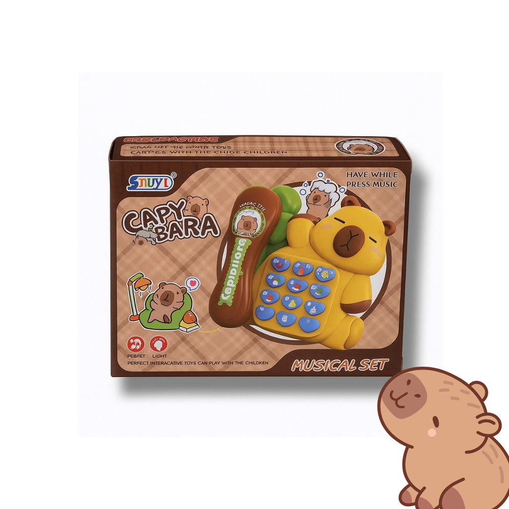 Telefone Musical Capivara Infantil Educativo Interativo Som e luzes e Outros Para Bebê Criança