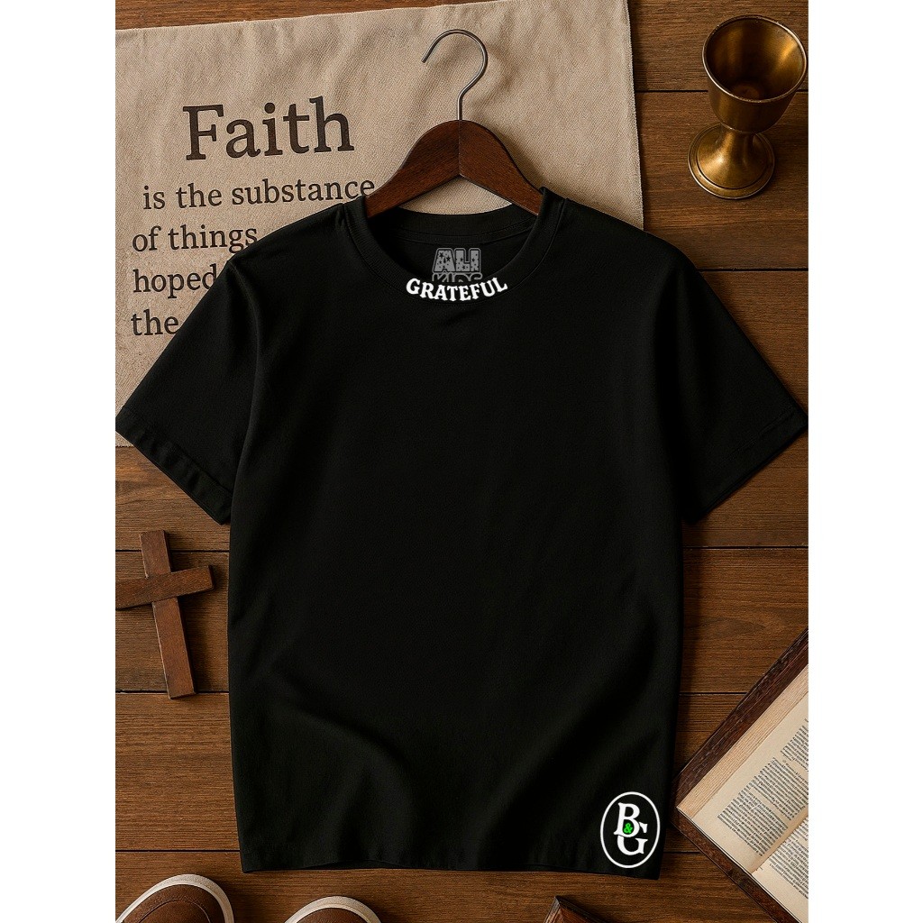 Camiseta 100% Algodão Gospel Juvenil e Infantil Menino Menina 2 ao 16 anos Blessed&Grateful 100% algodão