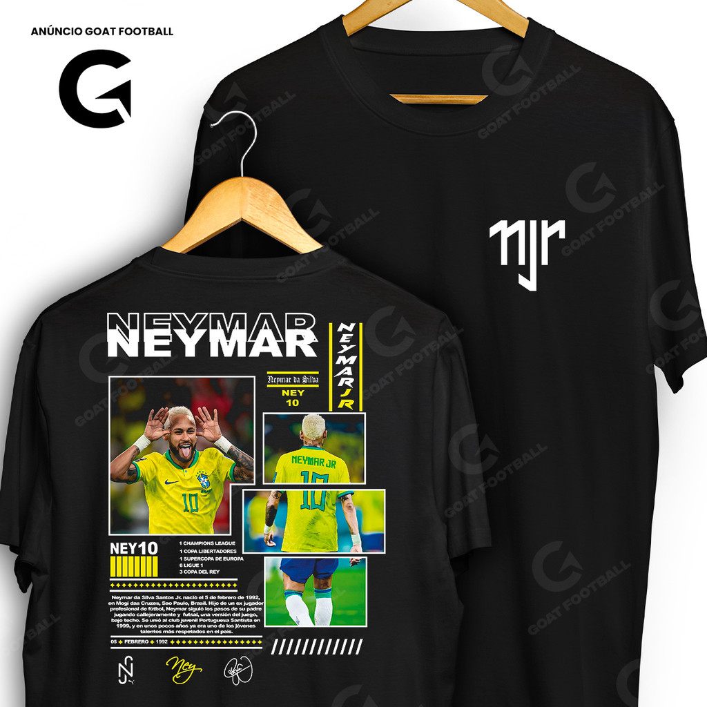Camiseta Neymar Jr Njr Comemoração Frente e Verso Streetwear Blusa Camisa Futebol 100% Algodão