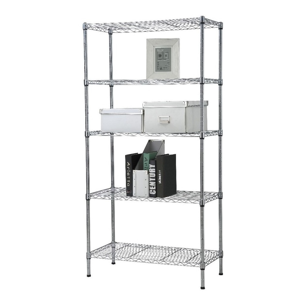 Estante Aço 5 Prateleiras Cromada Aramada 150 Cm C Rodinha