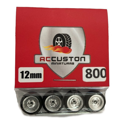 Rodas com pneu de borracha Para Customização de Hot Wheels Matchbox e Perfil Baixo 1/64  Ac Custon 12 mm modelo 800
