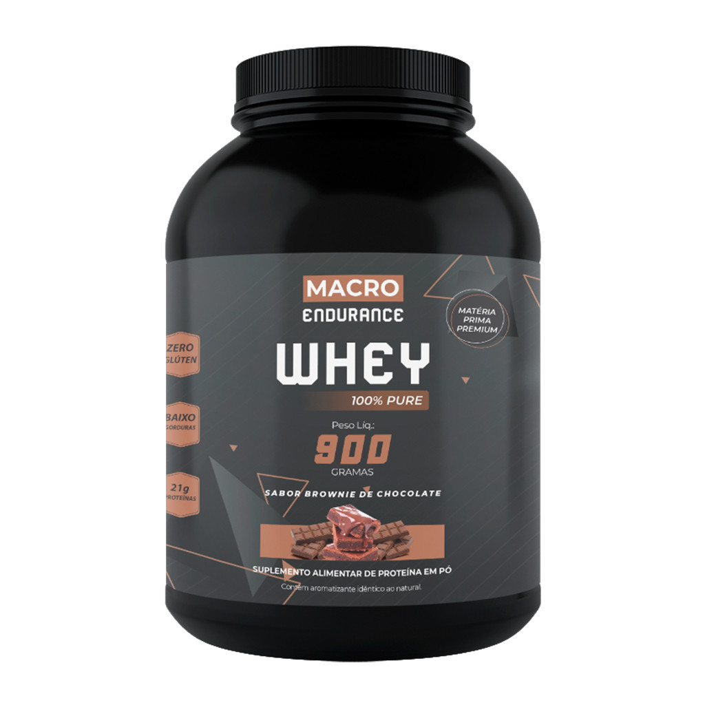 Whey Protein 100% | Brownie de Chocolate Macrophytus 900g | 21g Proteína por Porção