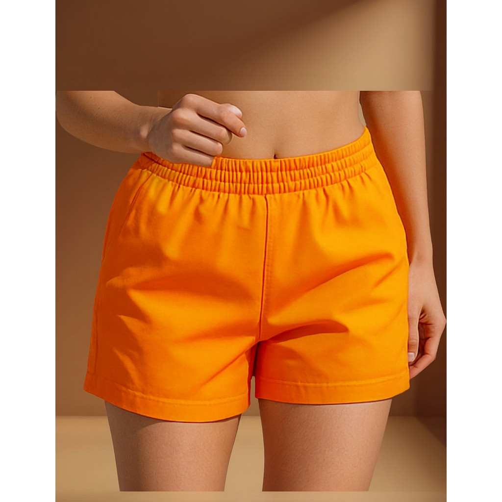 Short Feminino Tactel Academia Bermuda Treino Moda Praia Casual Confortável Com Bolsos
