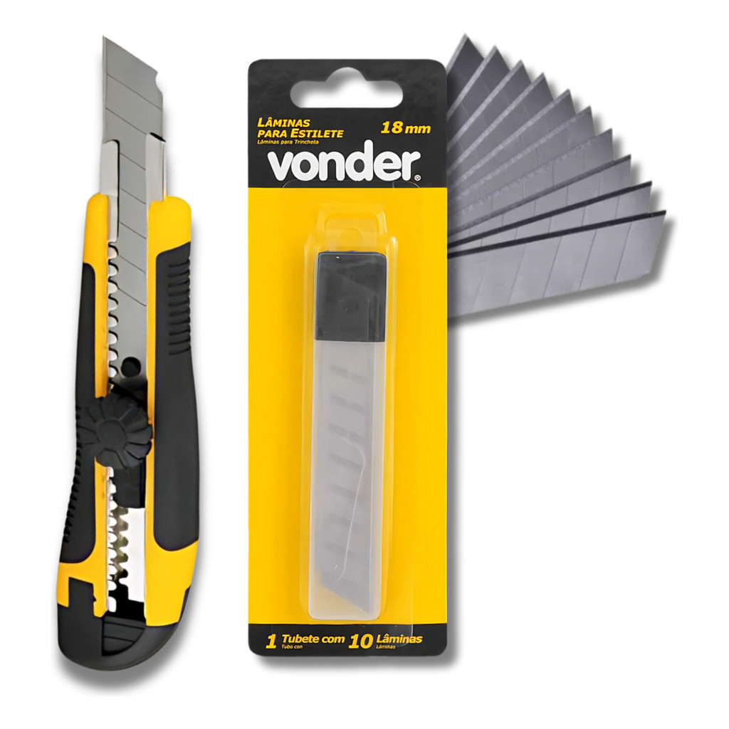 Kit Estilete 18 mm E Lâmina Estilete 18mm - Vonder
