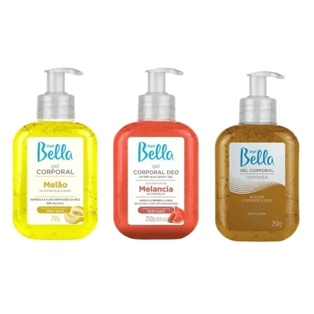 Gel Corporal Depil Bella 250g Frasco em Oferta na Shopee