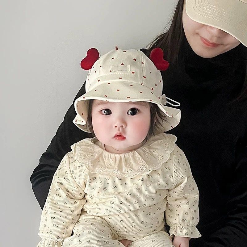 Bonito Arco Bebê Menina Balde Chapéu Dos Desenhos Animados Cereja Impressão Pescador Boné Para Menino Ajustável Crianças
