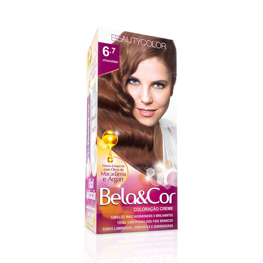 Coloração Creme Bela&Cor 6.7 Chocolate