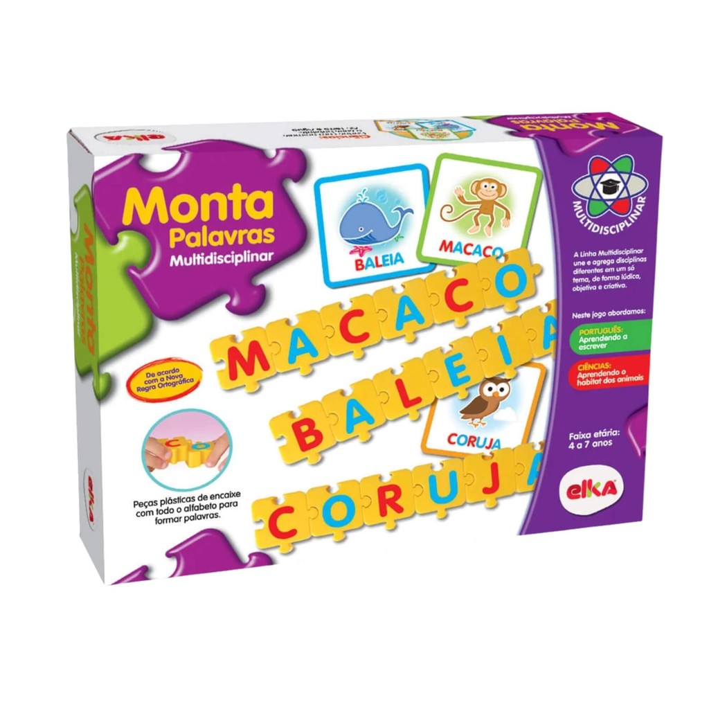 Jogo Educativo Monta Palavras Multidisciplinar Elka - 769
