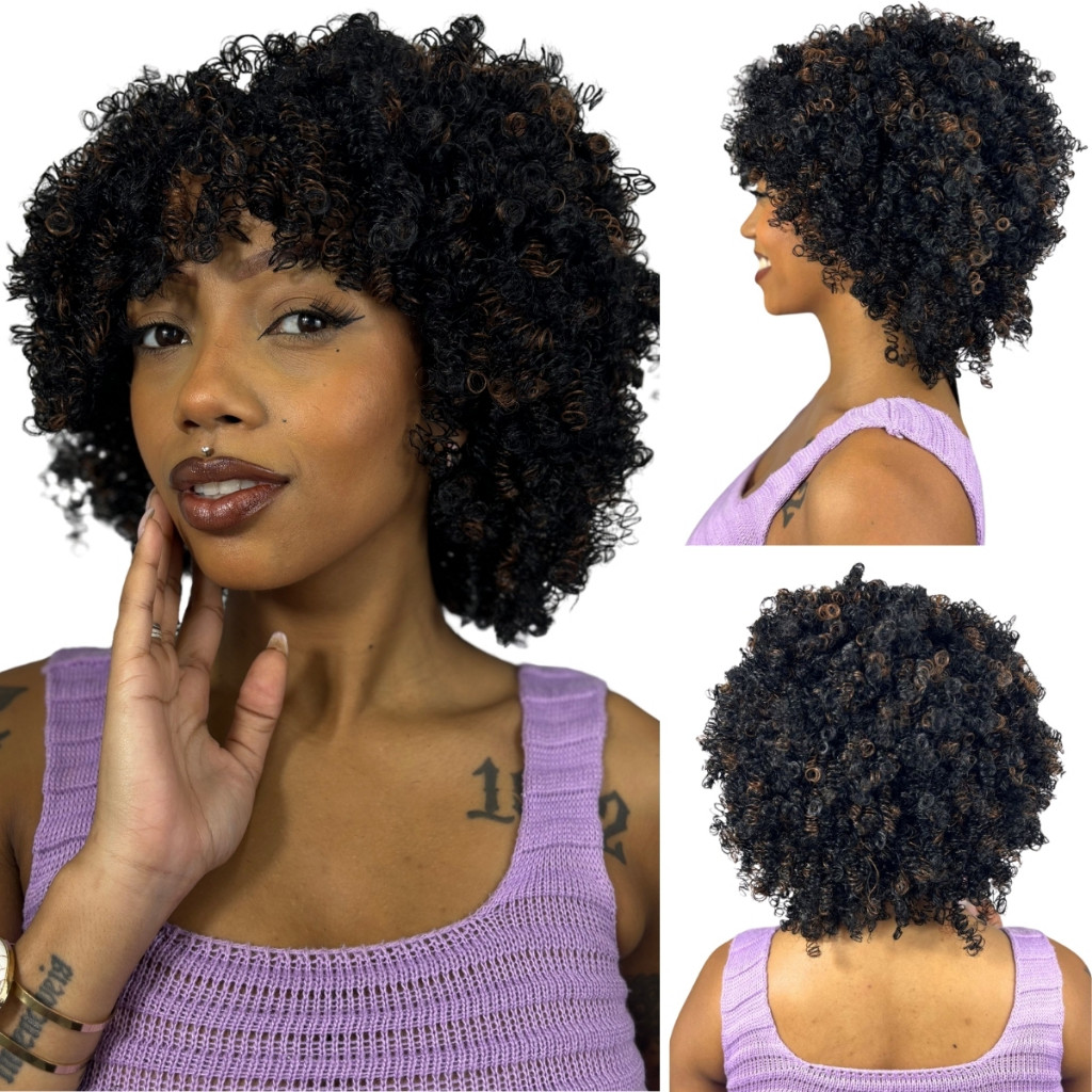 Wig Fummi 35cm Organica Aspecto Humano Com Touca Premium em Oferta na Shopee