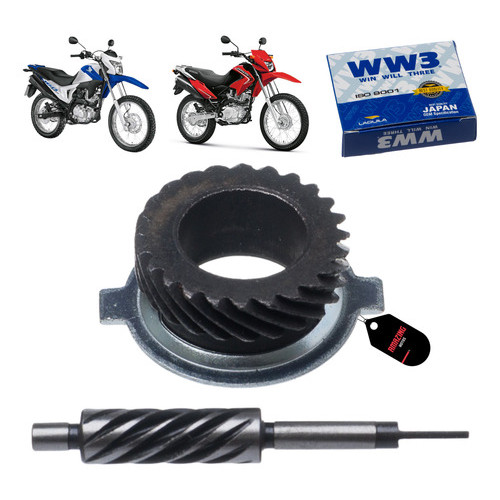 Kit Engrenagem Bros 125 Bros 150 Ks (c/pinhao & Motriz Aco)