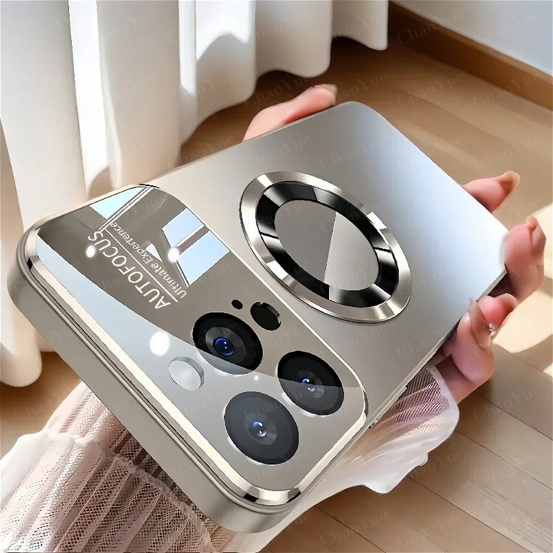 [Instantâneamente 17 Séries] Capa Magnética Fosca de Titânio Compatível com iPhone 17 16 14 13 12 11 15 Pro Max Plus