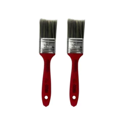 Kit 2 Pinceis 1 1/2 Polegadas Cerdas Macias Alto Rendimento Vermelho