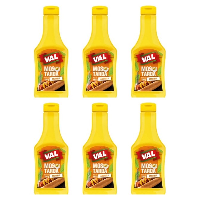 Mostarda Val Alimentos Bisnaga 180g - 6 unidades