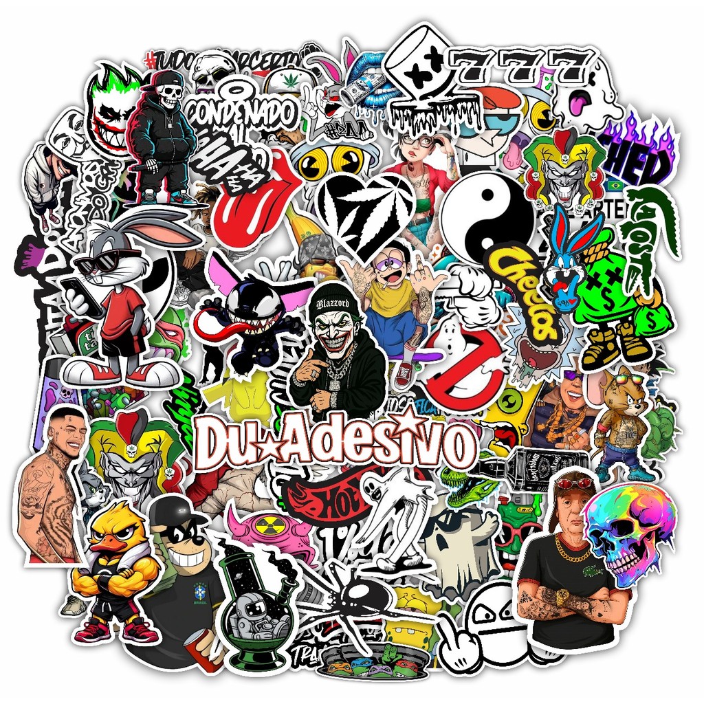 Kit 83 Adesivos Street Vibes Estilo Urbano Personagens Icônicos em Oferta na Shopee