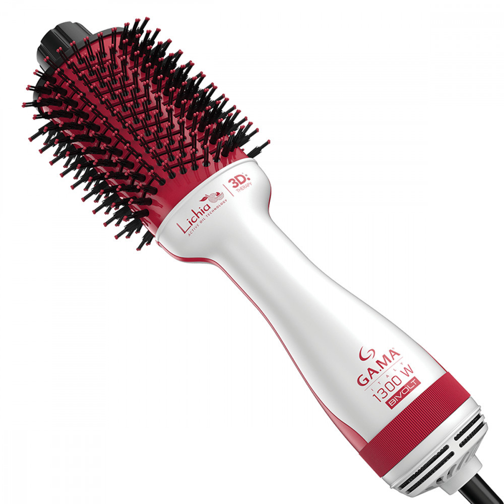 Escova Secadora Ga.ma Italy Lichia 1300W 3D Bivolt Branco/Vermelho - GAM-HDCBR0000000503 em Oferta na Shopee
