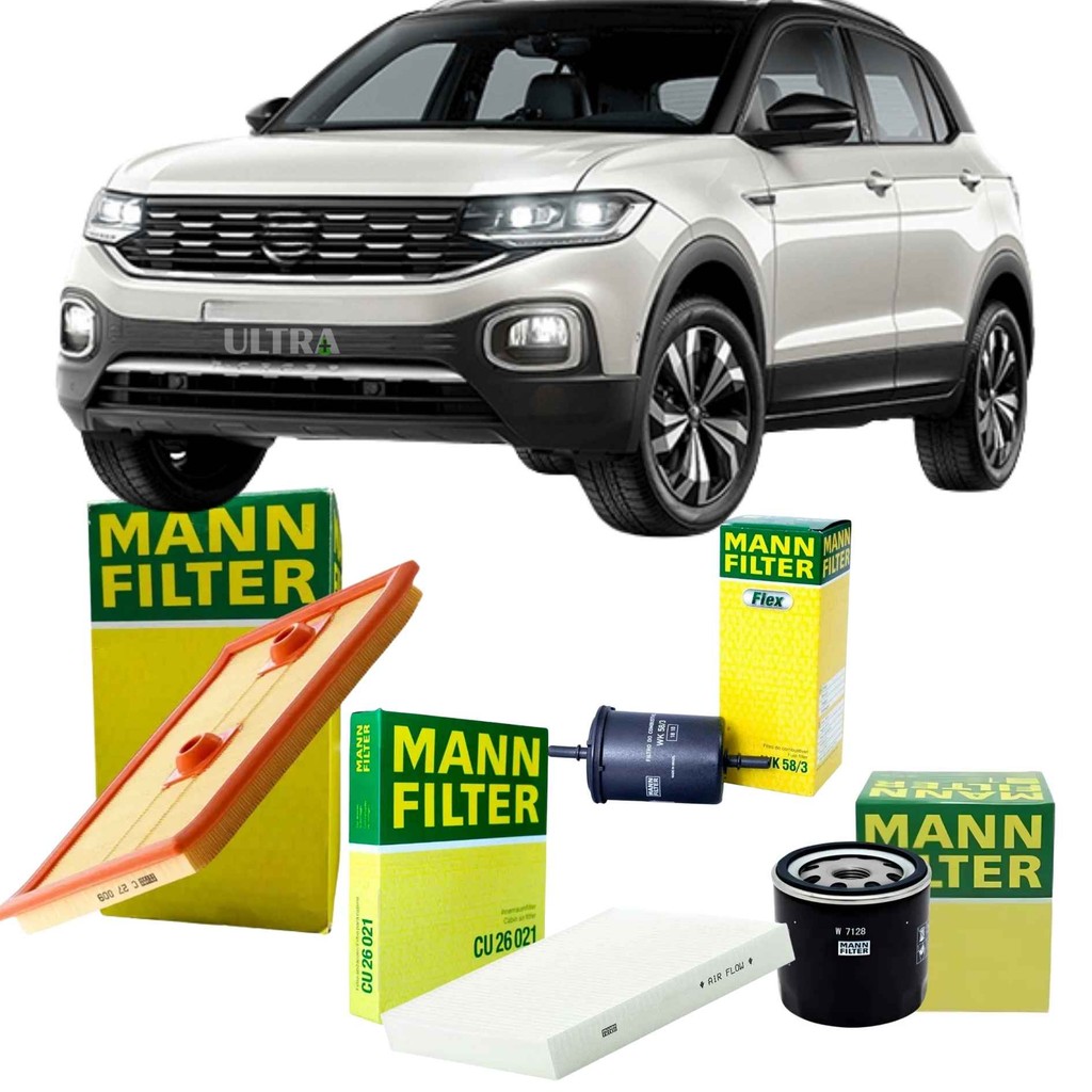 Kit Revisão Troca 4 Filtros para VW Volkswagen T-Cross / Nivus GTS 1.4 Turbo TSI (Mann Filter) em Oferta na Shopee