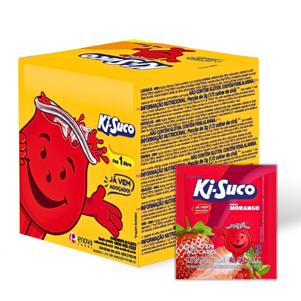 Caixa 15un Refresco Em Pó 15G Mix Frutas  Ki-Suco ( Para 1L)