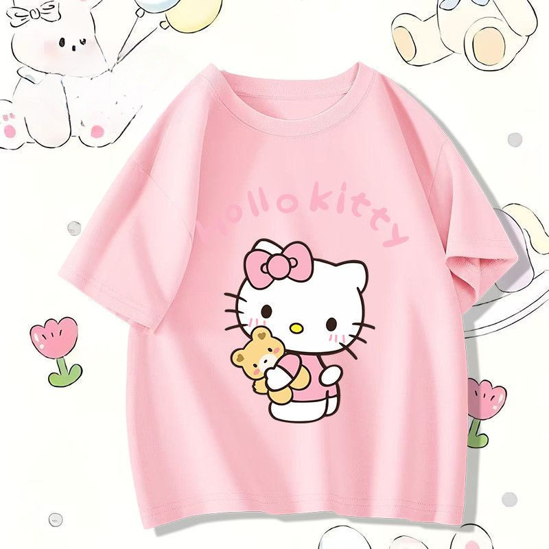 Camiseta Camisa blusa infantil Hello Kitty 100% algodão em Oferta na Shopee