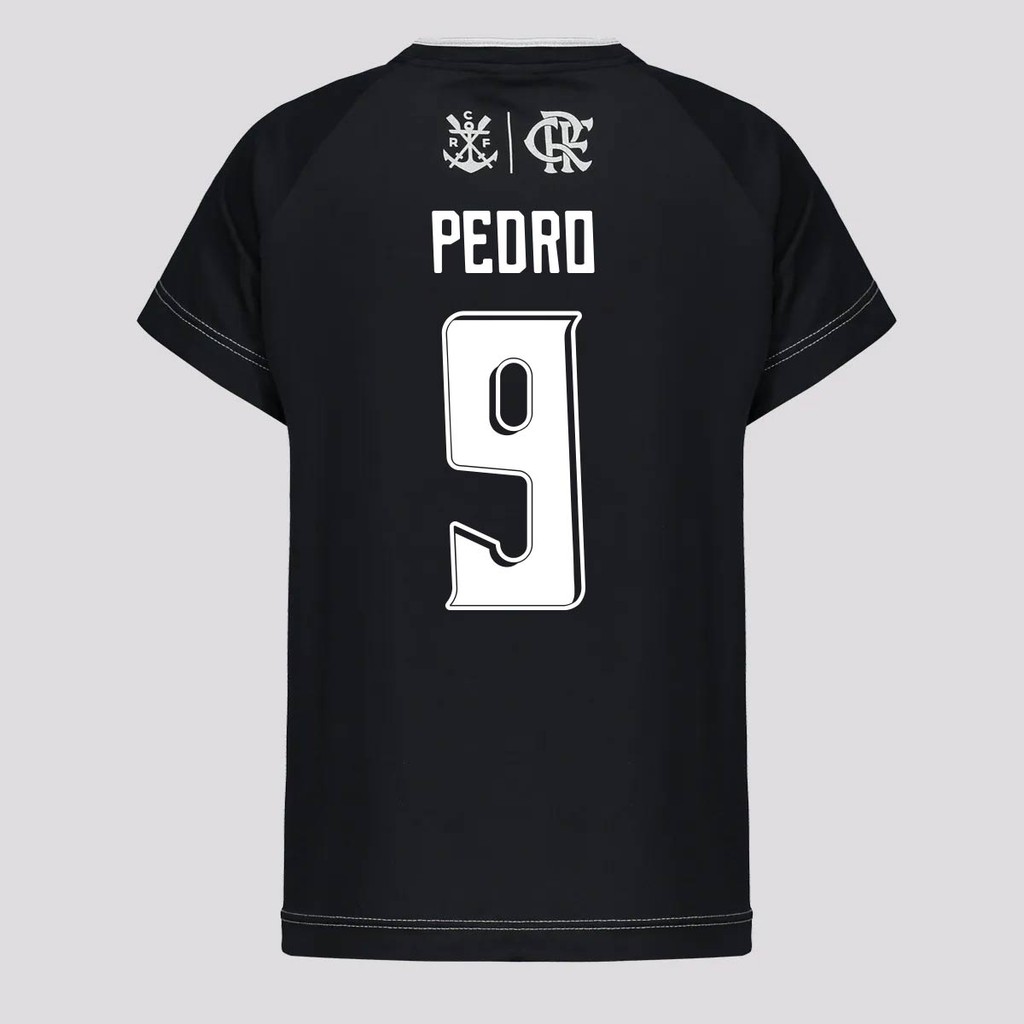 Camisa Flamengo Trama 9 Pedro Infantil Preta