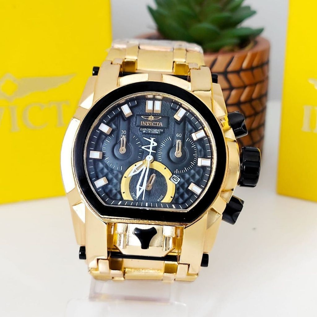 Relógio Masculino Luxo  Bolt Zeus, relógio com cronógrafo, invicta pulseira prata, relógio quartz invicta, com caixa