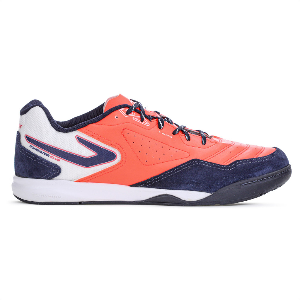 Chuteira Topper Futsal Dominator Club V Laranja Azul e Branco - Masculino em Oferta na Shopee