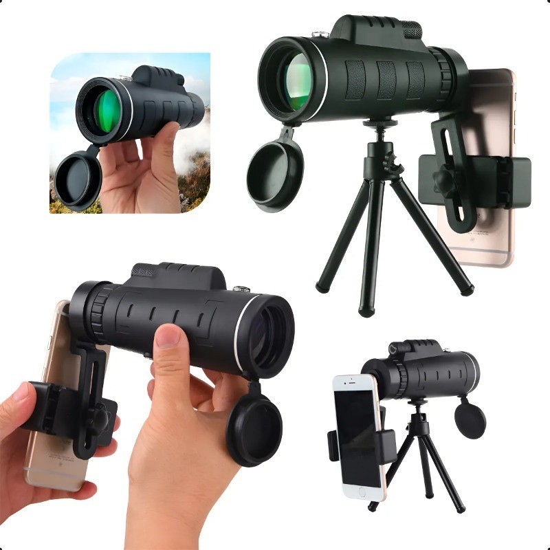 Monóculo Luneta Profissional  Tático Telescópio Longo Alcance Portátil Zoom C/ Tripé e Suporte Para Celular  40x60 em Oferta na Shopee