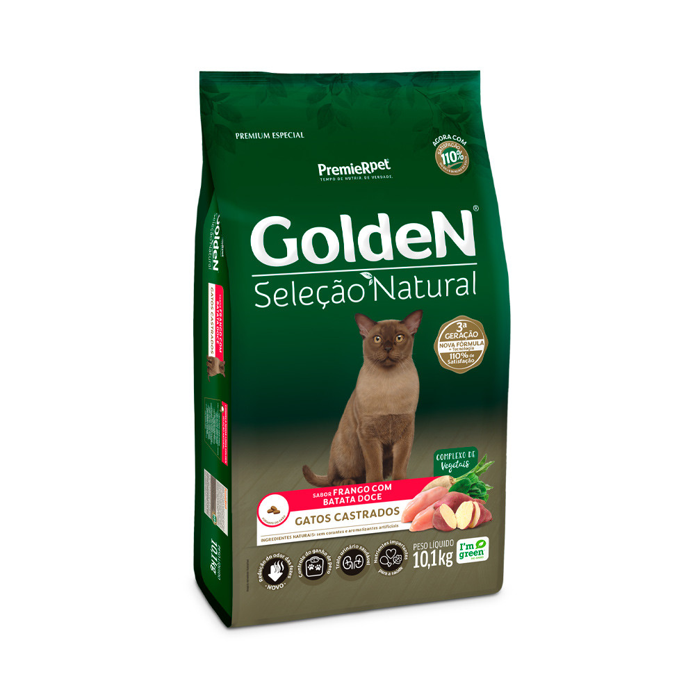 GOLDEN SELECAO NATURAL GATO ADULTO CASTRADO BATATA DOCE 10,1