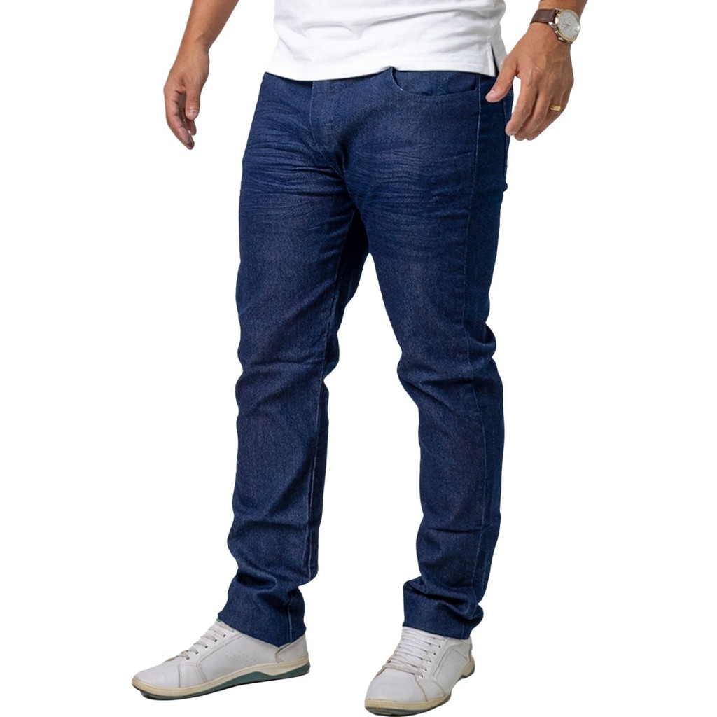 Calça Jeans Masculina SLIM FIT AZUL ESCURO Confortável - MARCA LIONS JEANS COM ELASTANO PREMIUM