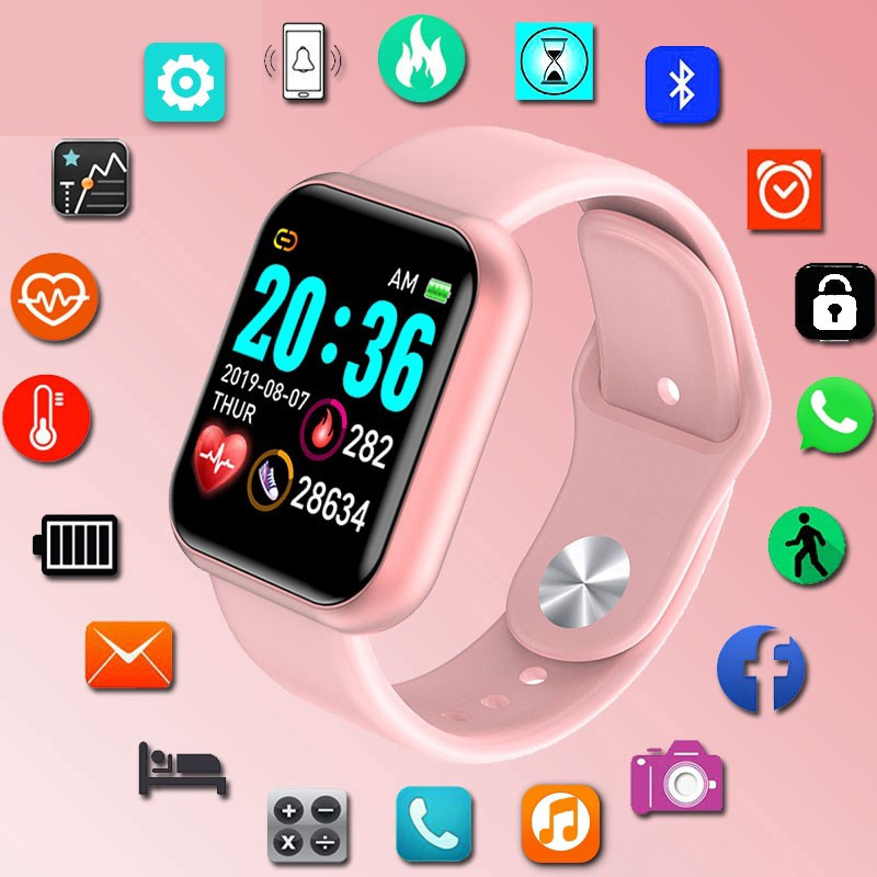 Smartwatch D20 Y68 - Relógio Bluetooth Esportivo com Tela que Mostra Foto, para Android e iPhone.