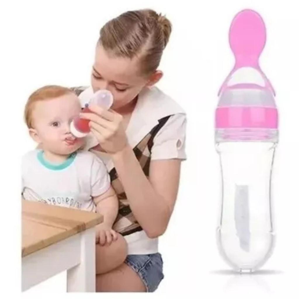Porta Frutas + Colher Dosadora de Silicone com Colher Dosadora Alimentação Infantil