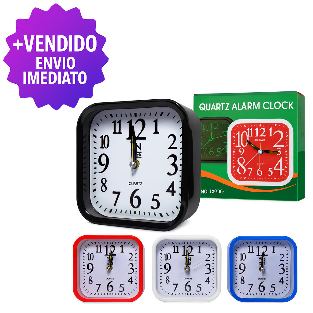 Relógio Despertador Analógico Quartz JX806 Silencioso com Alarme Forte e Preciso