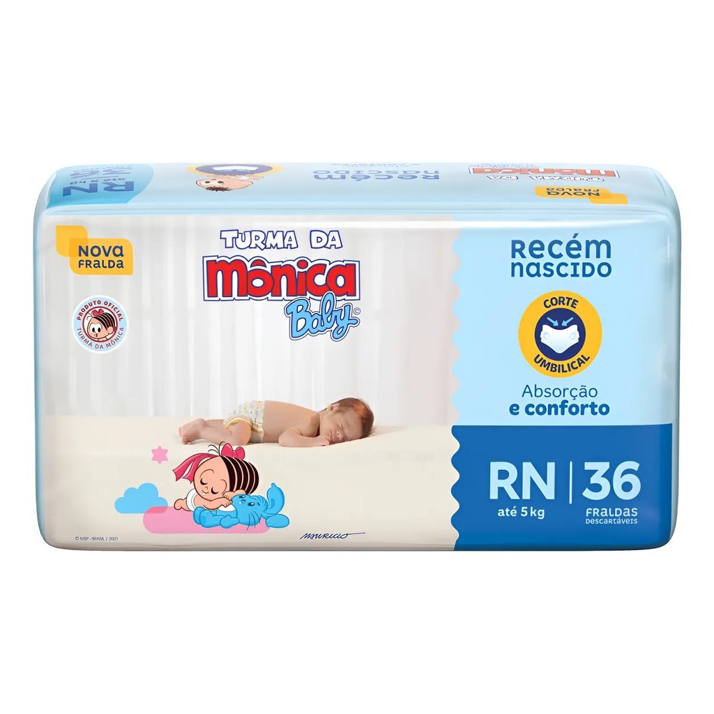 Fralda Turma Da Mônica Baby Jumbo - Rn 36 Unidades em Oferta na Shopee