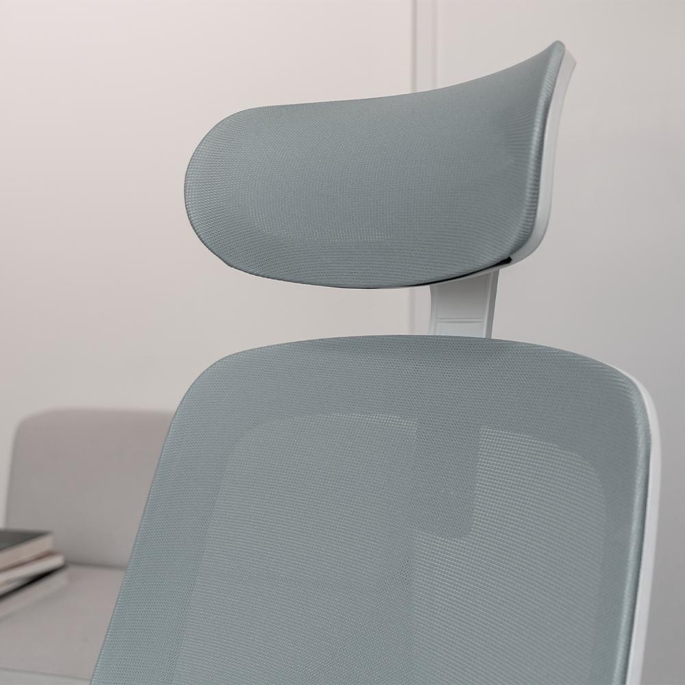 Detalhes do Cadeira de Escritório Ergonômica Cinza/Branca Elements Astra