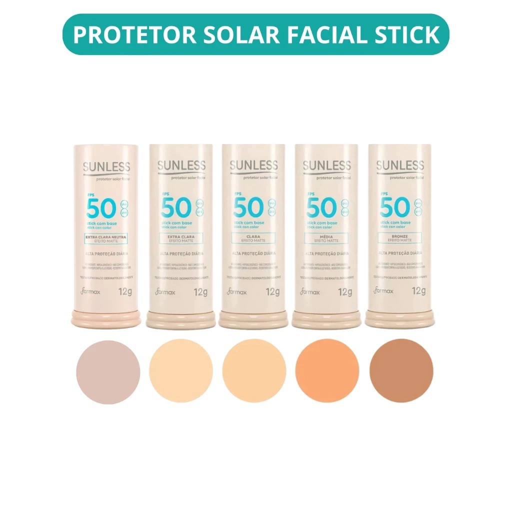 Protetor Solar Stick com Base FPS50 Sunless Efeito Matte 12G