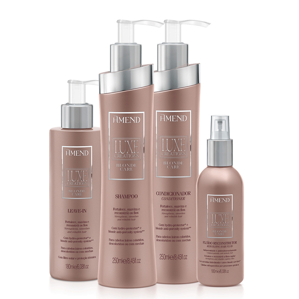Amend Kit Luxe Creations Blonde Care Shampoo, Condicionador, Fluído e Leave-in