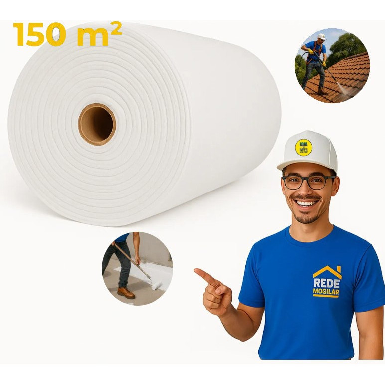 Manta Bidim 150m2 Manta Vp50 Original Impermeabilização Telhados Laje Telhas Construção