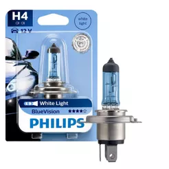 LÂMPADA PHILIPS BLUE VISION FAROL ALTO BAIXO H4 60/55W 3.700K 12V UNITÁRIA