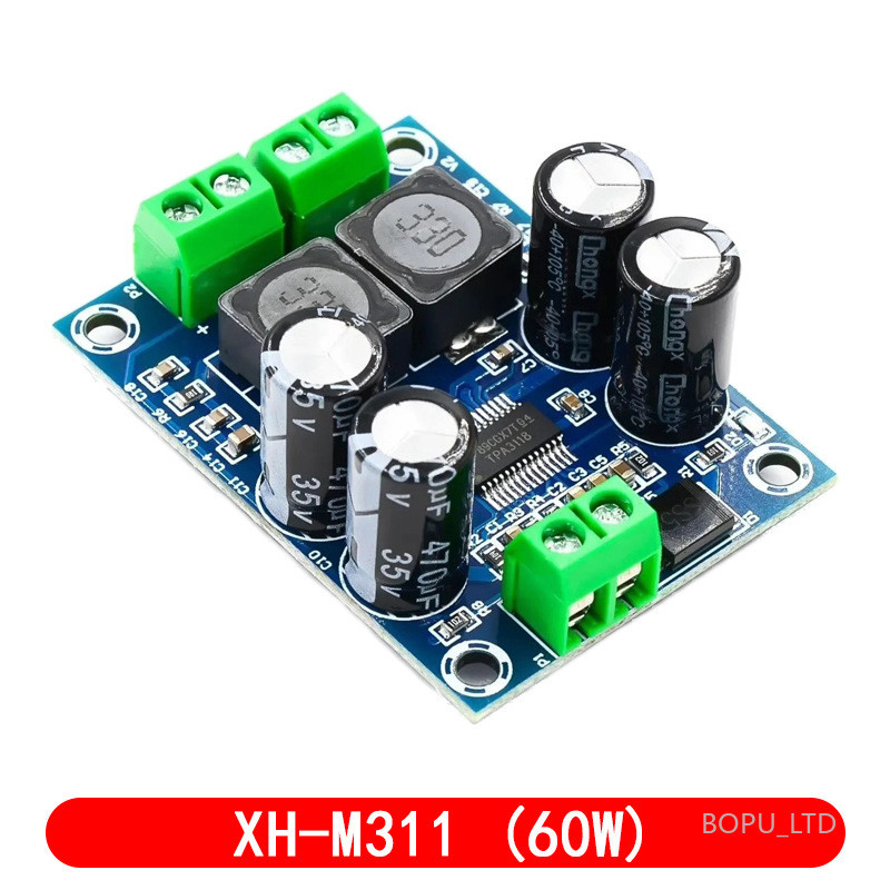 XH-M311 mini TPA3118 Placa Amplificadora De Áudio digital Módulo Amplificador De Potência mono 60W