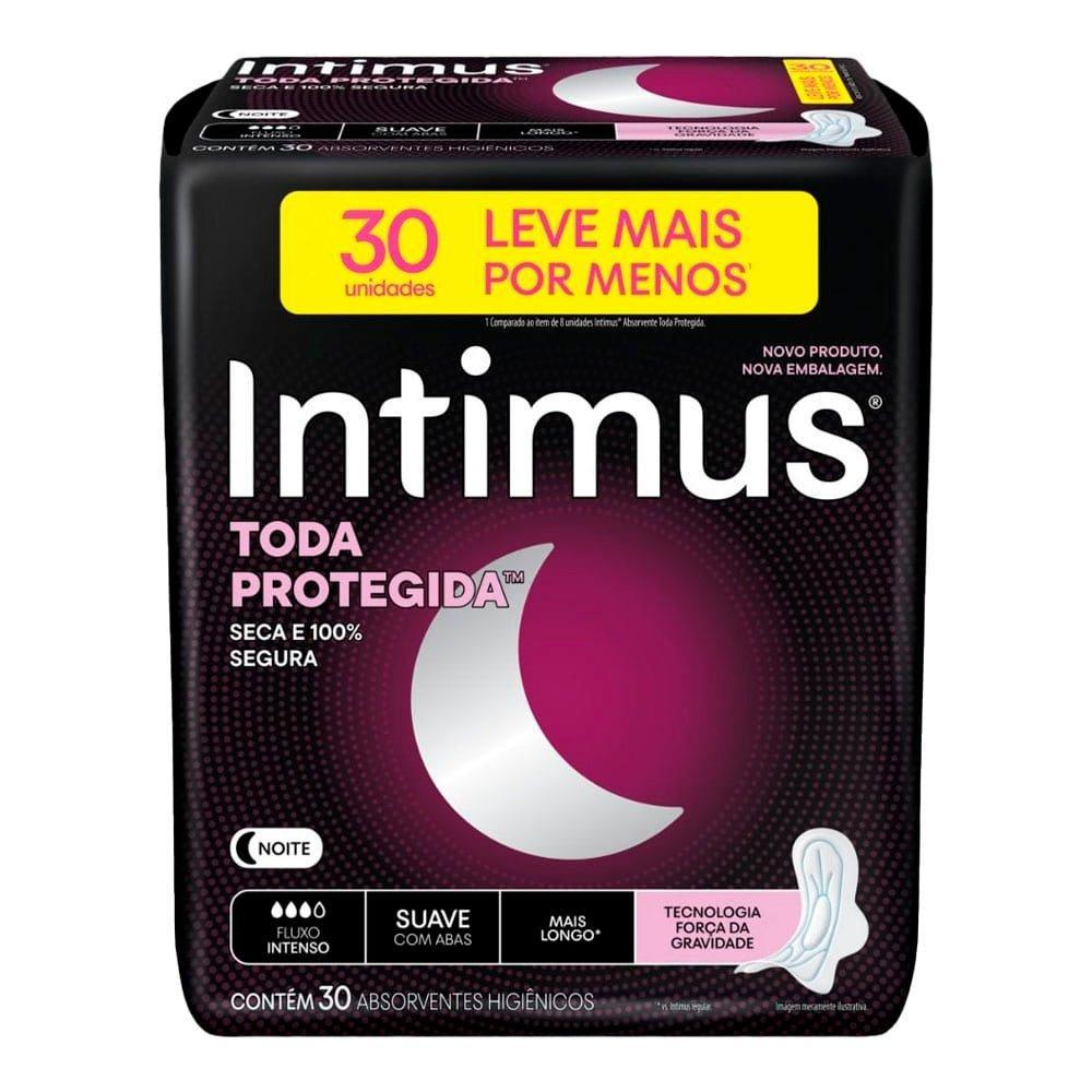 Absorvente Intimus Noturno Cobertura Suave com Abas Embalagem com 30 Unidades