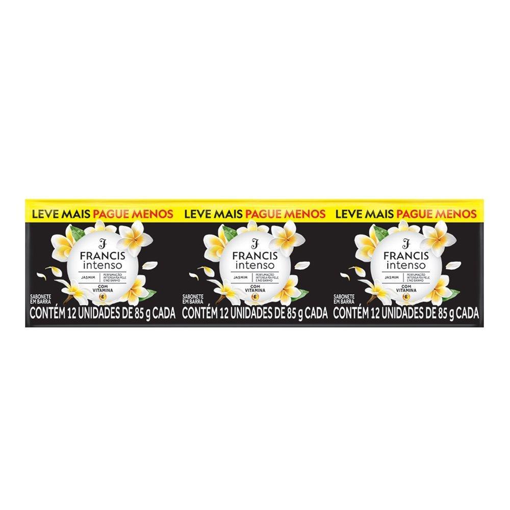 Sabonete Francis Intenso Branco Jasmin 85g - Embalagem com 12 Unidades