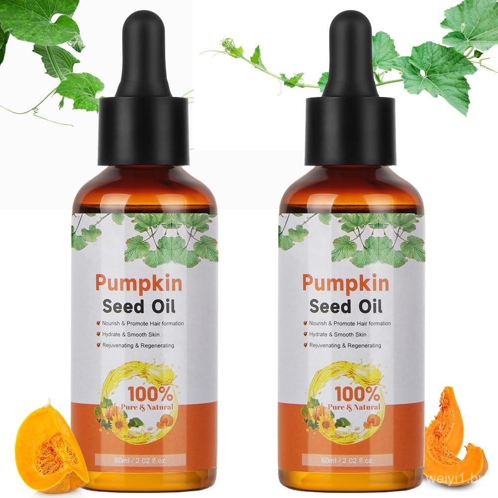 Óleo de Semente de Abóbora para Crescimento Capilar, Óleo Essencial 100% Puro e Natural para Cuidado de Sobrancelhas, Cí