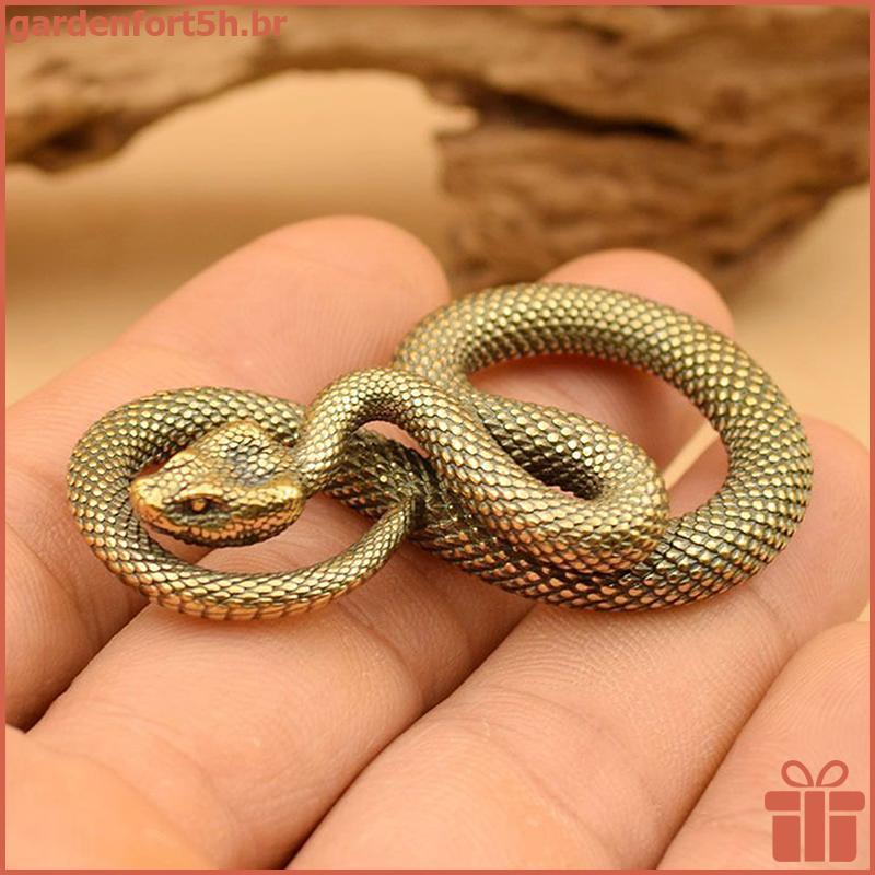 GARDE Cobre Latão Mini Cobra Antigo Bronze Decoração Estatuetas Para Interior Ornamento De Mesa Puro Miniaturas Estátua