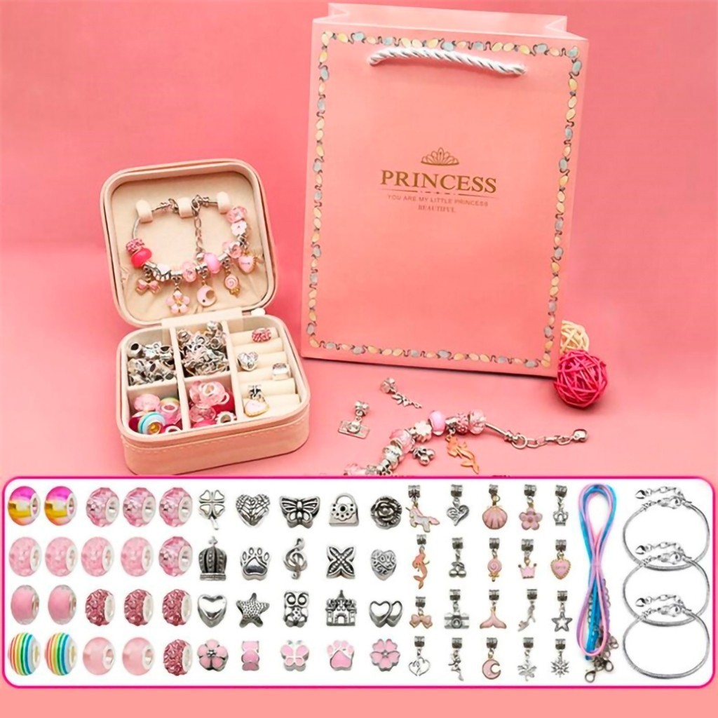 Kit de joias com Miçangas de 66 Peças P/ Montagem de Pulseira Infantil — imagem 2 de 2