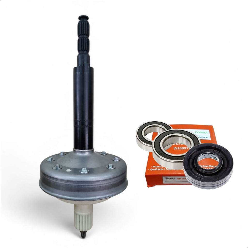 Kit Mecanismo Eixo Curto Caixa De Engranagem Cambio Transmição Compatível Lavadora Brastemp Consul bwl11A kg Bwc11A
