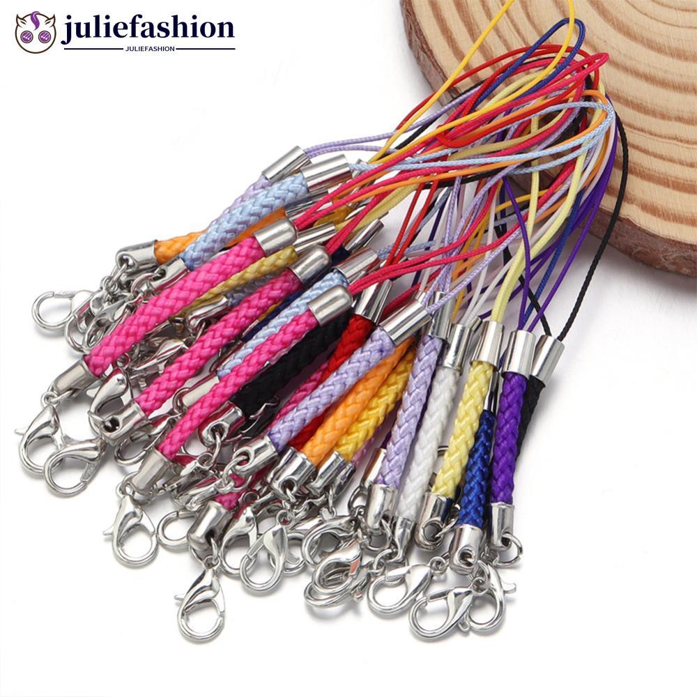 JULIEFASHION 10 Peças Cordão Trançado De Nylon Com Fecho Lagosta Para Chaveiro Corrente De Telefone Faça Você Mesmo Desc