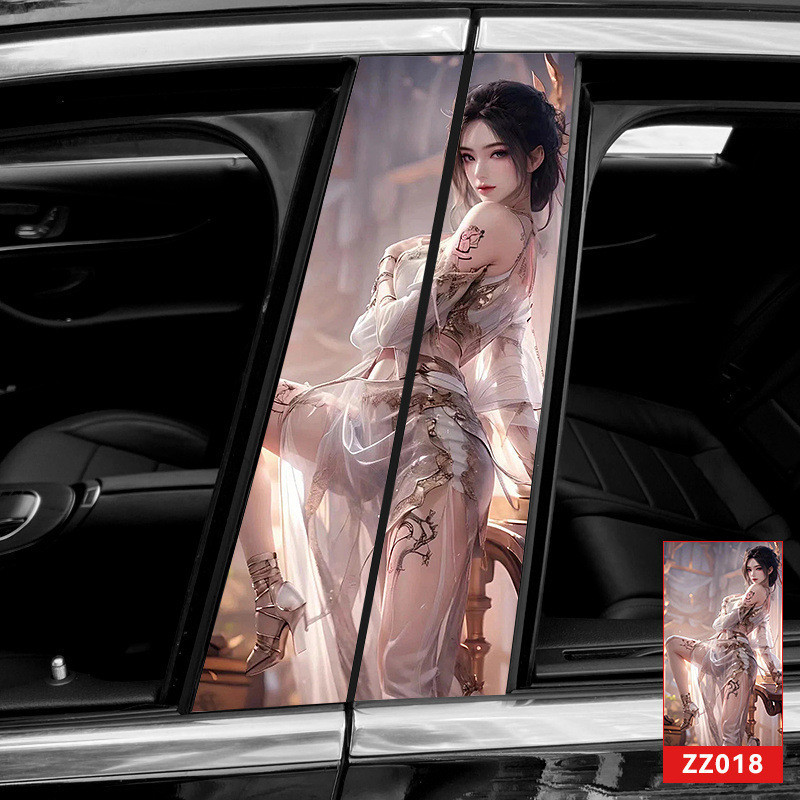 Adesivos estilosos para coluna central de carro, película protetora criativa personalizada para coluna B, adesivo decora