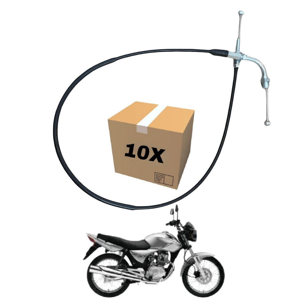 Kit 10 Cabos De Acelerador Shiver Primeira Linha Moto Honda Cg 150 Titan Job Cargo KS ES ESD 2004 2005 2006 2007 2008