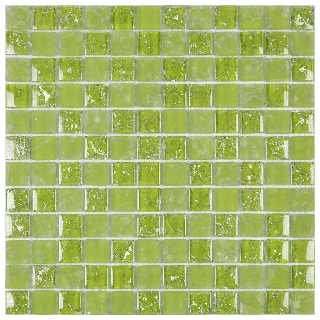 Pastilha de Vidro Ice de 30cm X 30cm Rende  Glass Mosaic Verde